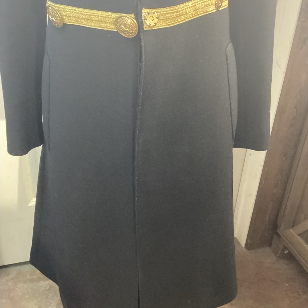 Dolce & Gabbana Black Trench Coat with Gold Embellishments - Picture 2 of 7